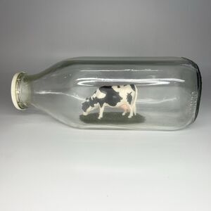 Vintage Black & White Holstein Dairy Cow In A Milk Bottle Smith Hill Enterprises
